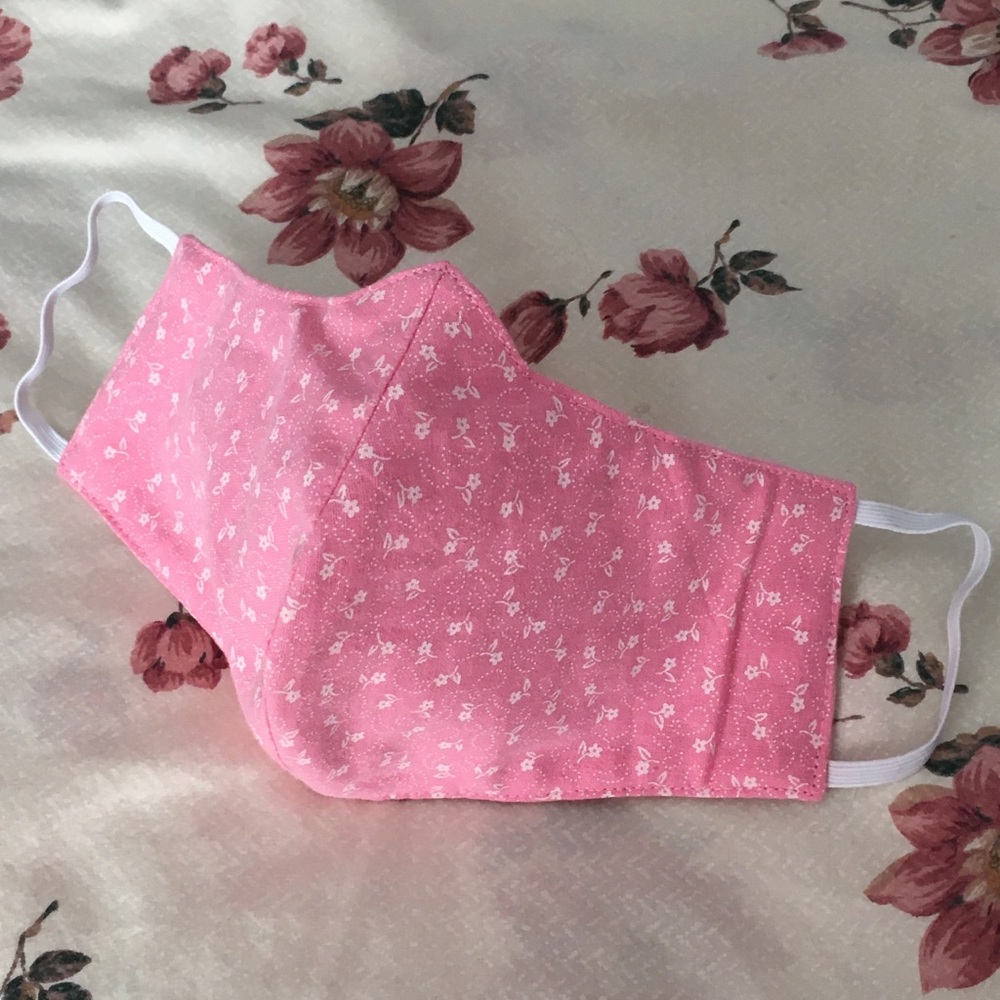 Daisies on Bright Pink: quality cotton face mask